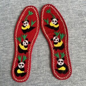 Lomix Asian Style Embroidered Insoles for Shoes Red‎ Panda 10 Length Unisex New